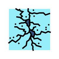 crack in ice fracture color icon illustration vector
