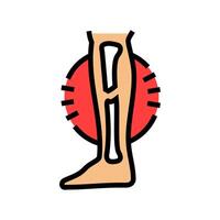 broken leg fracture injury color icon illustration vector