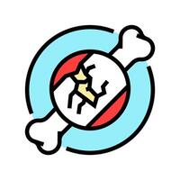 bone crack fracture injury color icon illustration vector