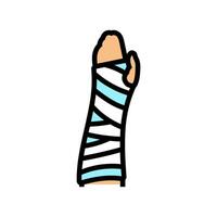 arm cast fracture injury color icon illustration vector