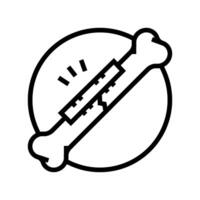 bone fixation plate fracture injury line icon illustration vector