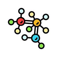 molecular structure genetic color icon illustration vector