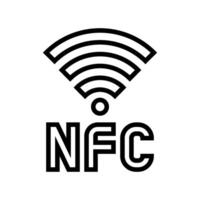 signal nfc technology line icon illustration vector