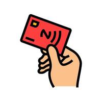 card nfc technology color icon illustration vector