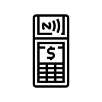 payment terminal nfc technology line icon illustration vector