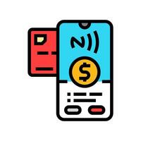 phone tapping card nfc technology color icon illustration vector