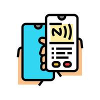 transfer nfc technology color icon illustration vector