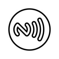 mark nfc technology line icon illustration vector