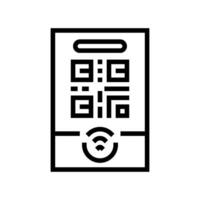 tap to connect nfc technology line icon illustration vector