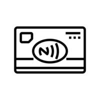 smart card nfc technology line icon illustration vector