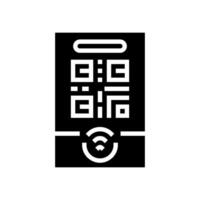 tap to connect nfc technology glyph icon illustration vector