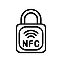 security nfc technology line icon illustration vector