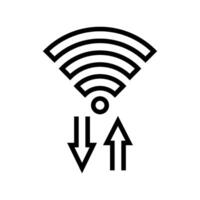 wireless data transfer nfc technology line icon illustration vector