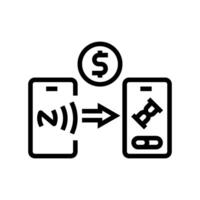 payment progress nfc technology line icon illustration vector