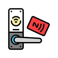 tap unlock nfc technology color icon illustration vector