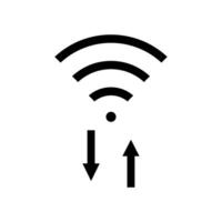 wireless data transfer nfc technology glyph icon illustration vector