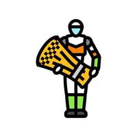 harvesting robot color icon illustration vector