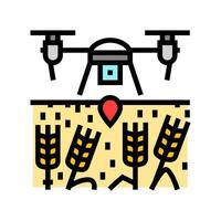 crop monitor drone robot harvests color icon illustration vector