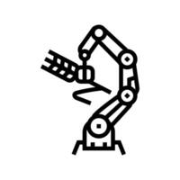 robotic arm crops robot harvests line icon illustration vector