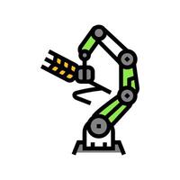 robotic arm crops robot harvests color icon illustration vector