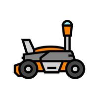 field scanning robot harvests color icon illustration vector