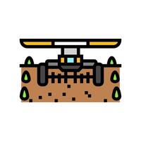 weeding robot harvests color icon illustration vector