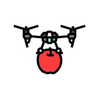 harvesting drone robot harvests color icon illustration vector