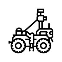 soil analysis robot harvests line icon illustration vector