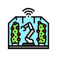 automated greenhouse robot harvests color icon illustration vector