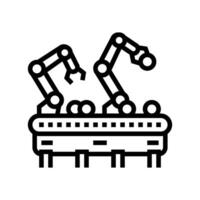 robotic sorting system robot harvests line icon illustration vector