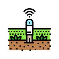 plant sensor agri tech color icon illustration vector