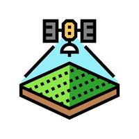 satellite for field mapping color icon illustration vector