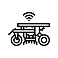 farm robot agri tech line icon illustration vector