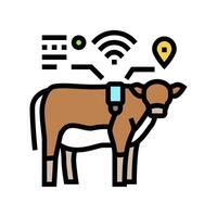 livestock tracker agri tech color icon illustration vector