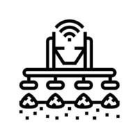 automated feeder agri tech line icon illustration vector