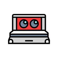 lidar sensor autonomous vehicle color icon illustration vector