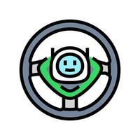 steering wheel with ai color icon illustration vector