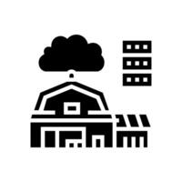 iot connected farm agri tech glyph icon illustration vector