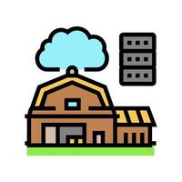 iot connected farm agri tech color icon illustration vector