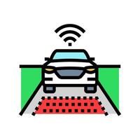 road lane detection autonomous vehicle color icon illustration vector