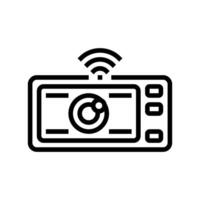 camera autonomous vehicle line icon illustration vector