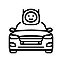 autonomous drone autonomous vehicle line icon illustration vector