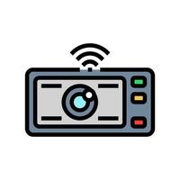 camera autonomous vehicle color icon illustration vector