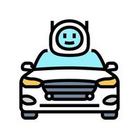autonomous drone autonomous vehicle color icon illustration vector