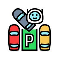 automated parking autonomous vehicle color icon illustration vector