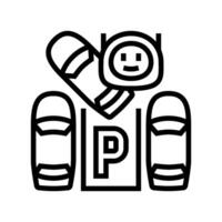 automated parking autonomous vehicle line icon illustration vector