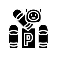 automated parking autonomous vehicle glyph icon illustration vector