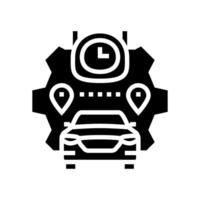 route optimization autonomous vehicle glyph icon illustration vector