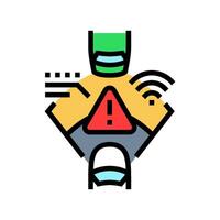 emergency braking system color icon illustration vector
