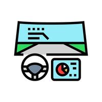 connectivity dashboard autonomous vehicle color icon illustration vector